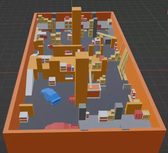 LOWPOLY  FPS  TDM  GAME MAP 3D model_0