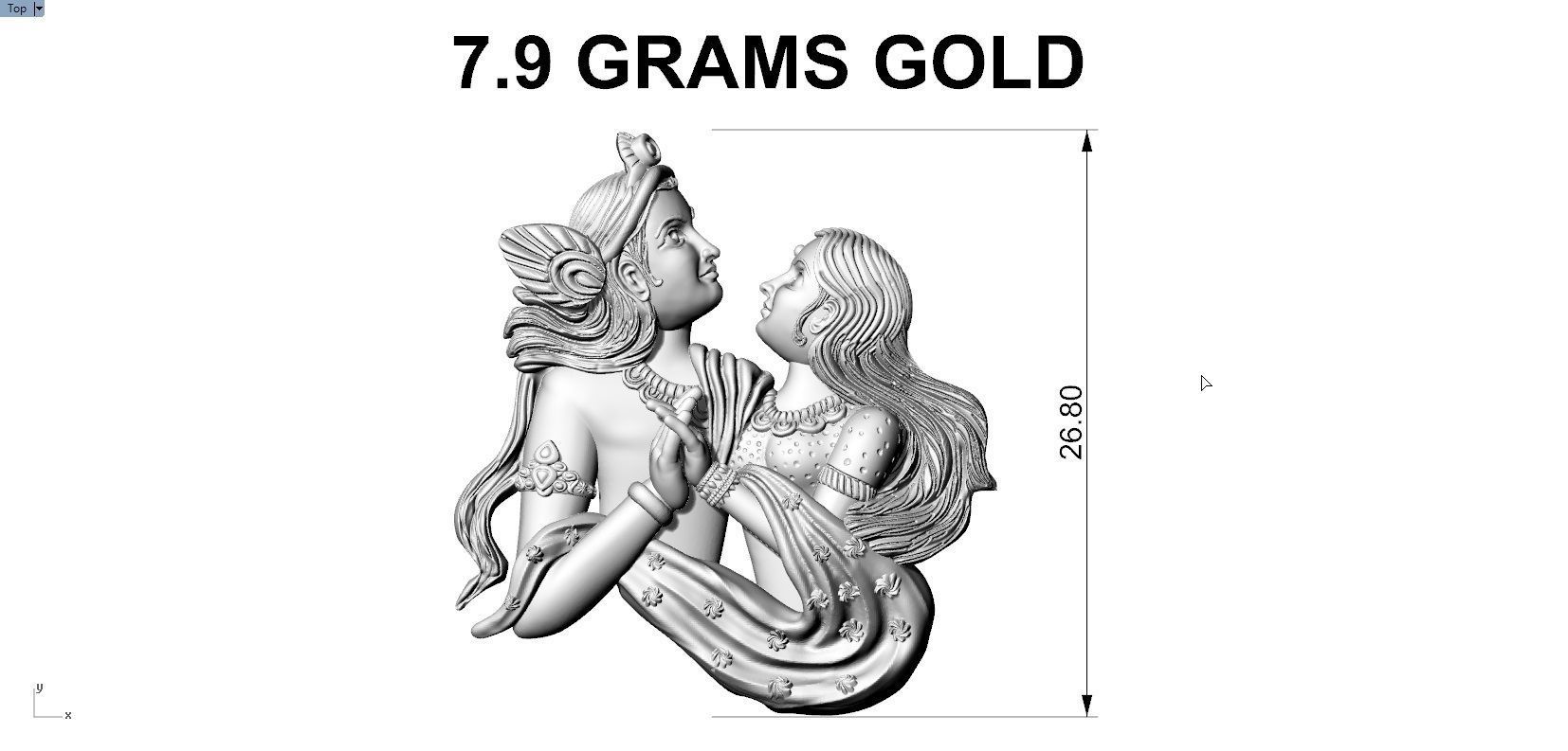 RATHA KRISHNA PENDENT 3D print model_11