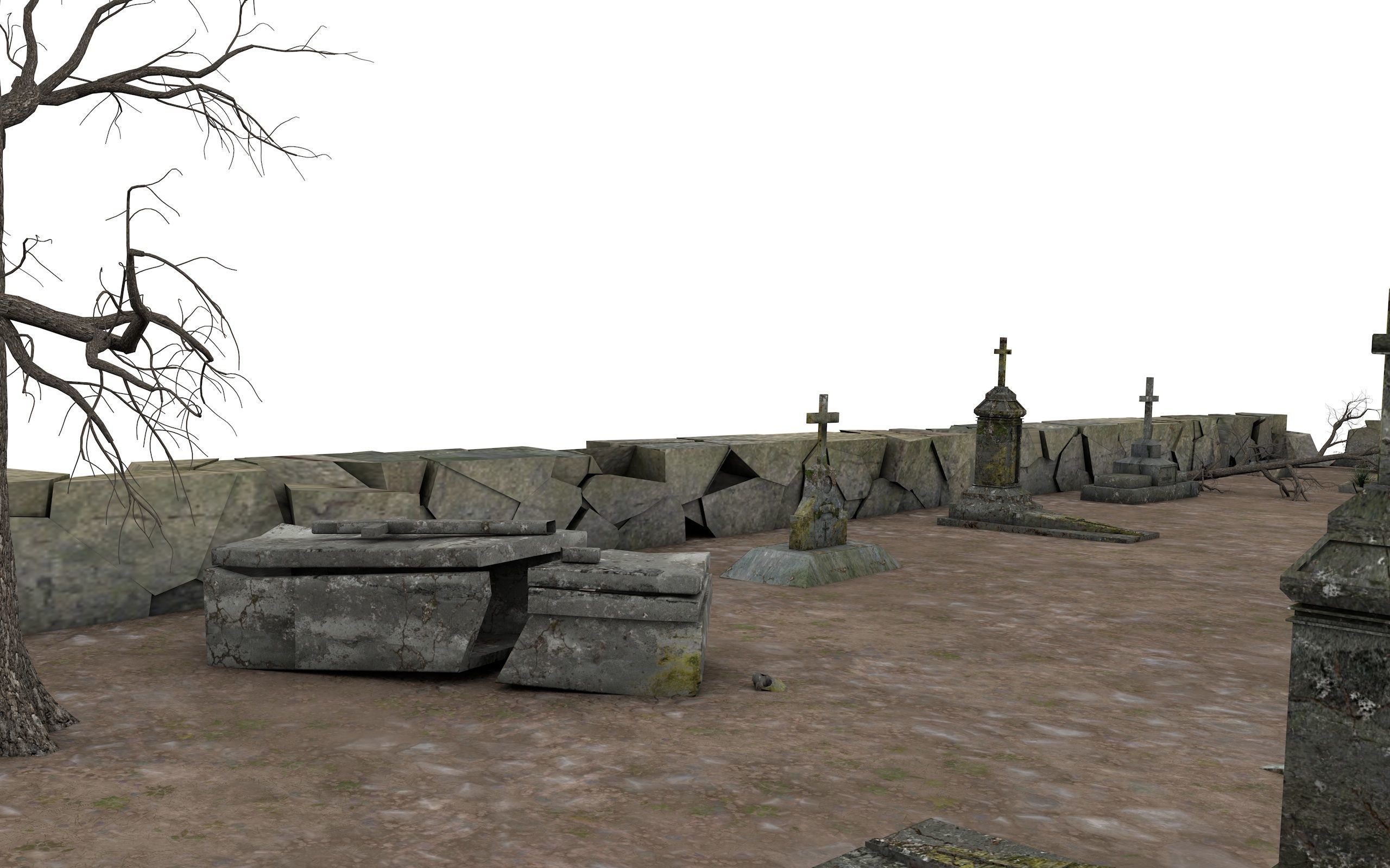 Cemetery Pack 3D model_16