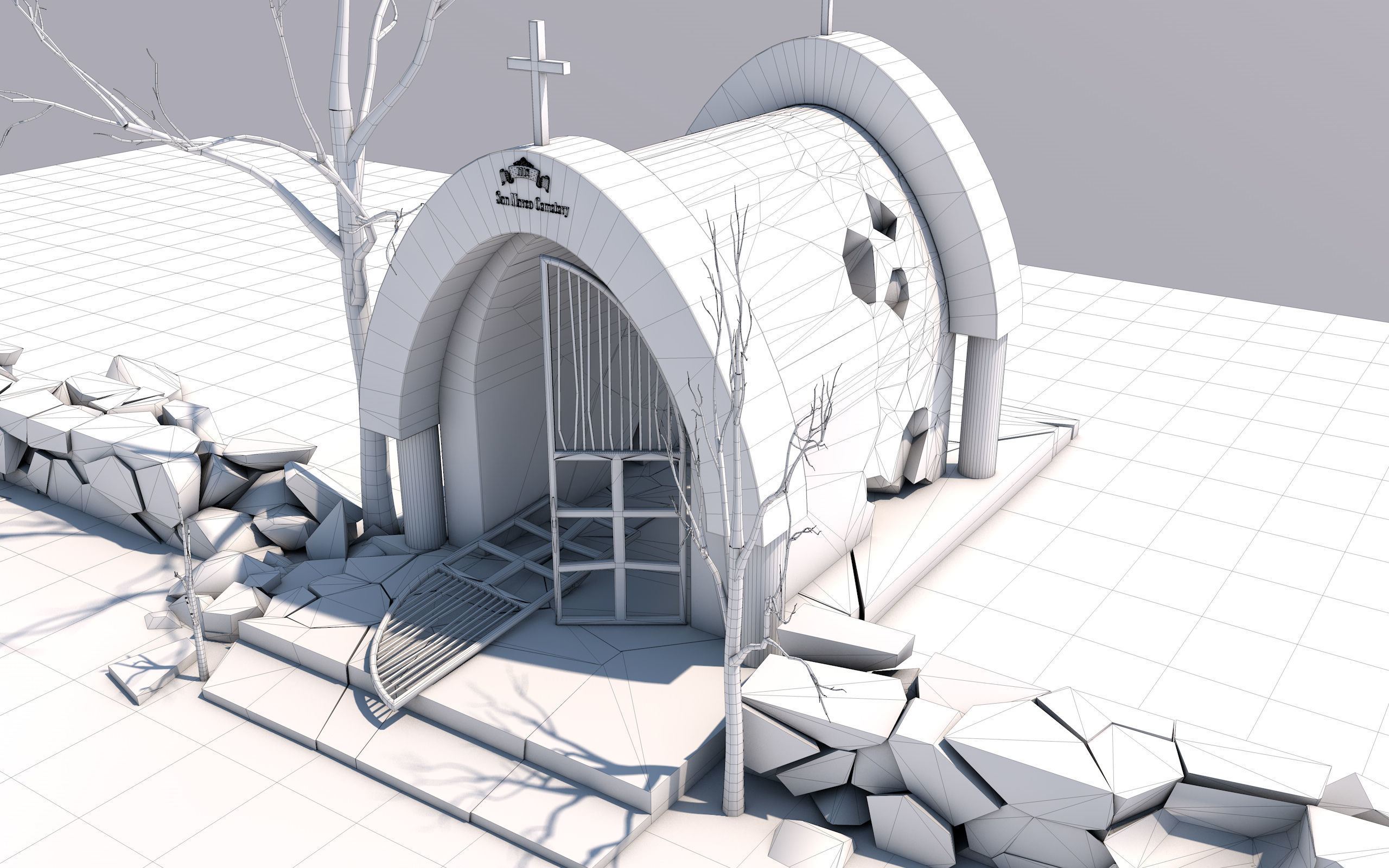 Cemetery Pack 3D model_49