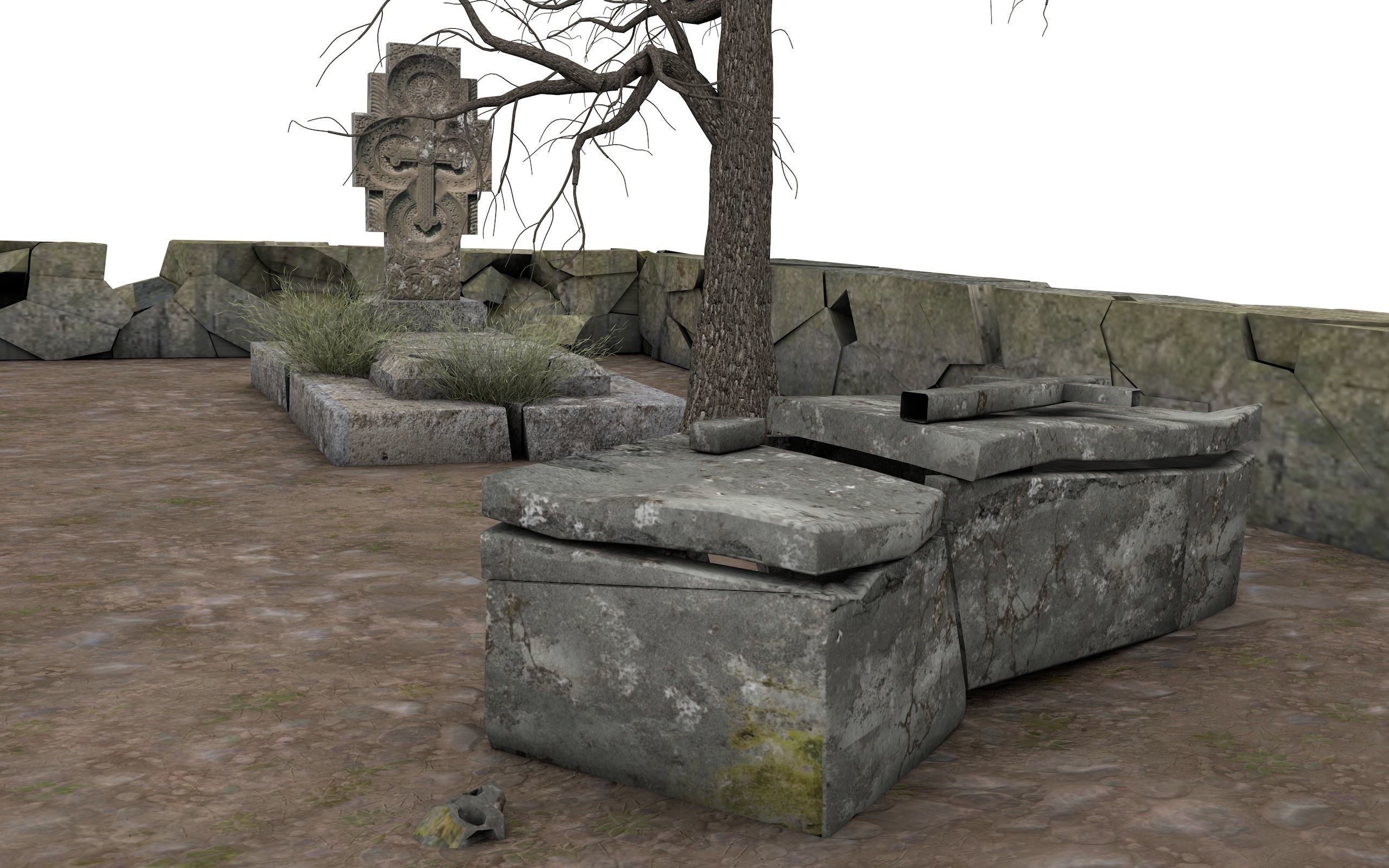 Cemetery Pack 3D model_18