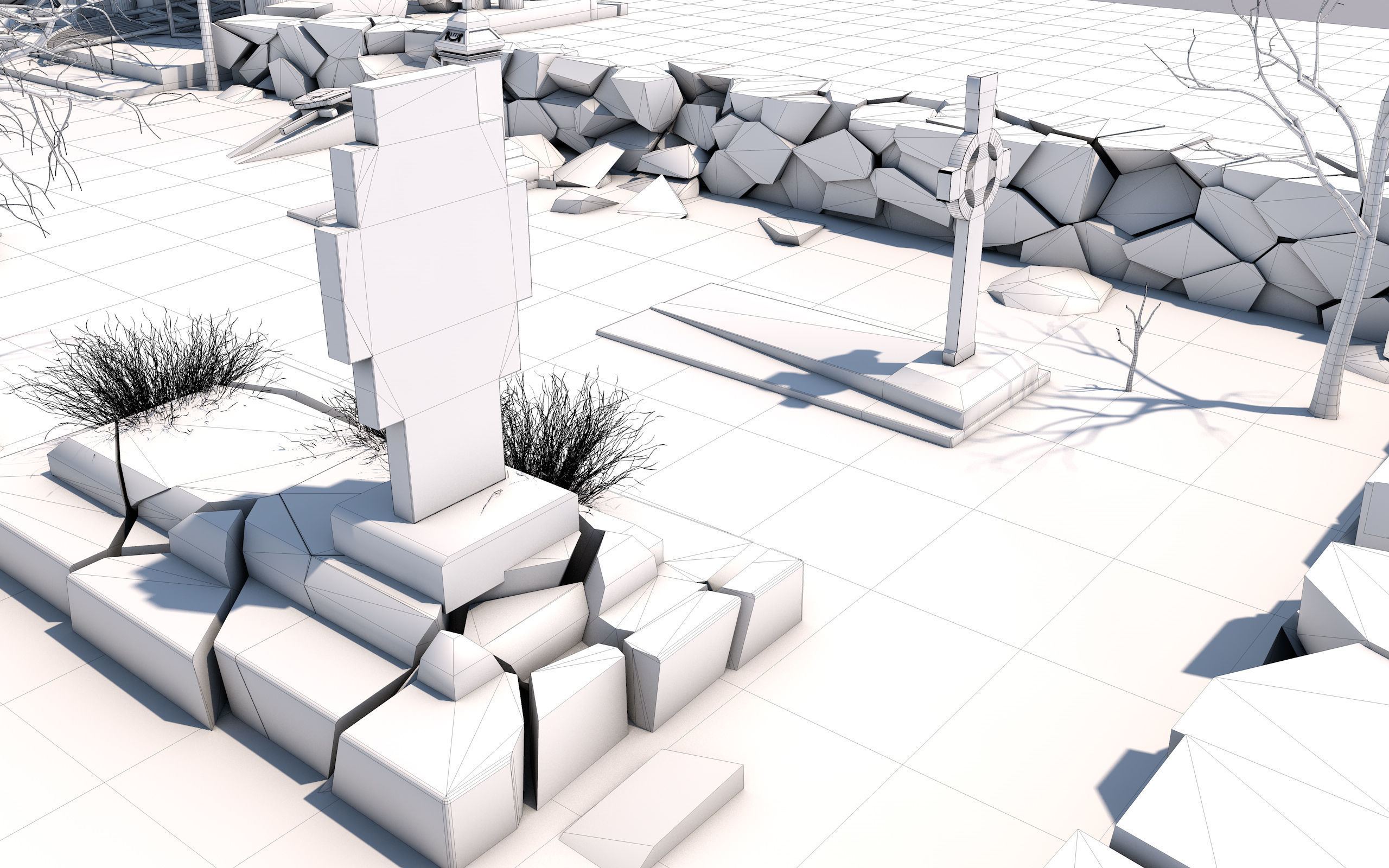Cemetery Pack 3D model_47
