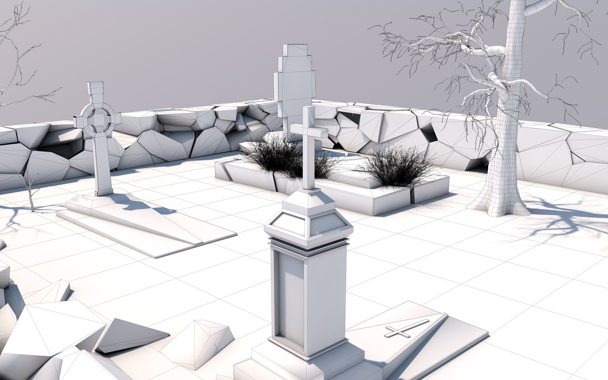 Cemetery Pack 3D model_45