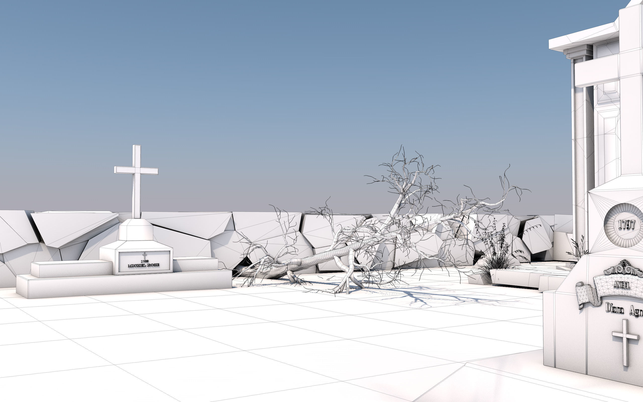 Cemetery Pack 3D model_39