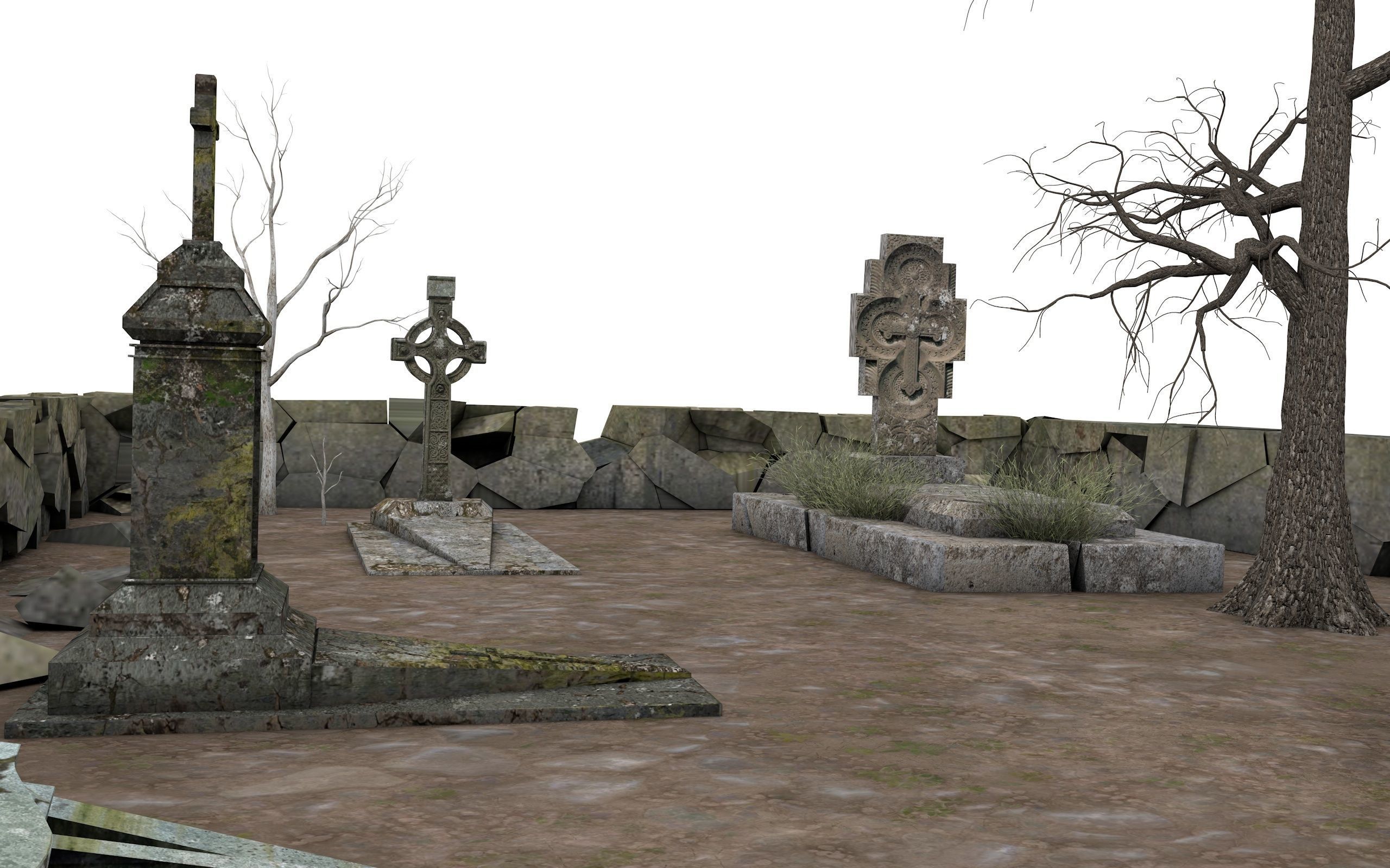 Cemetery Pack 3D model_22