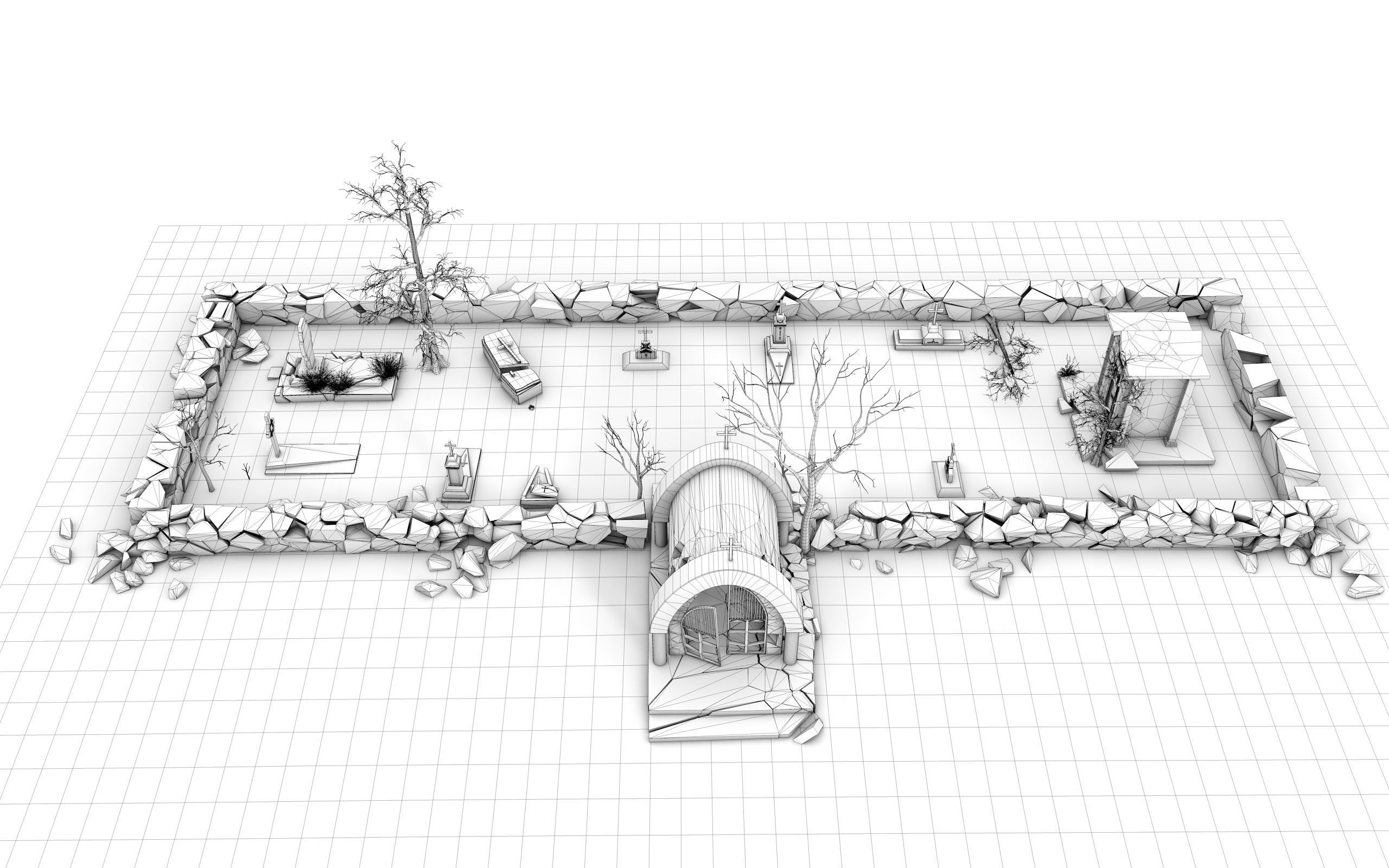 Cemetery Pack 3D model_32