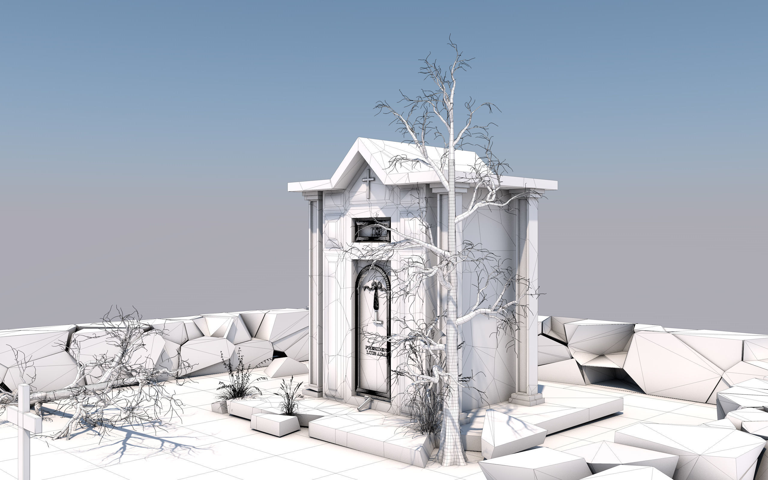 Cemetery Pack 3D model_42