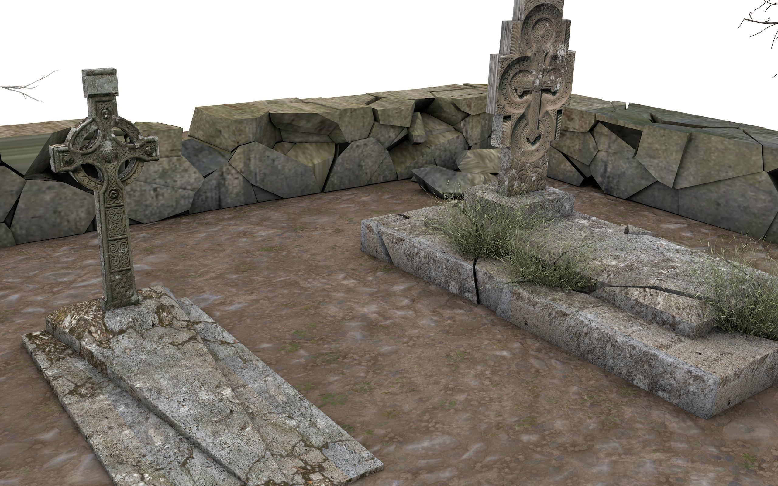 Cemetery Pack 3D model_21