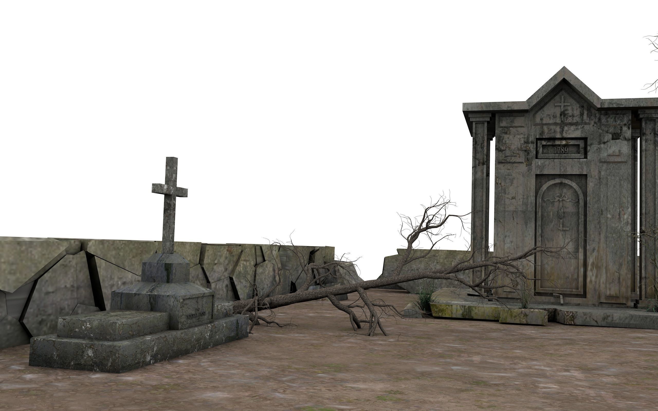 Cemetery Pack 3D model_13