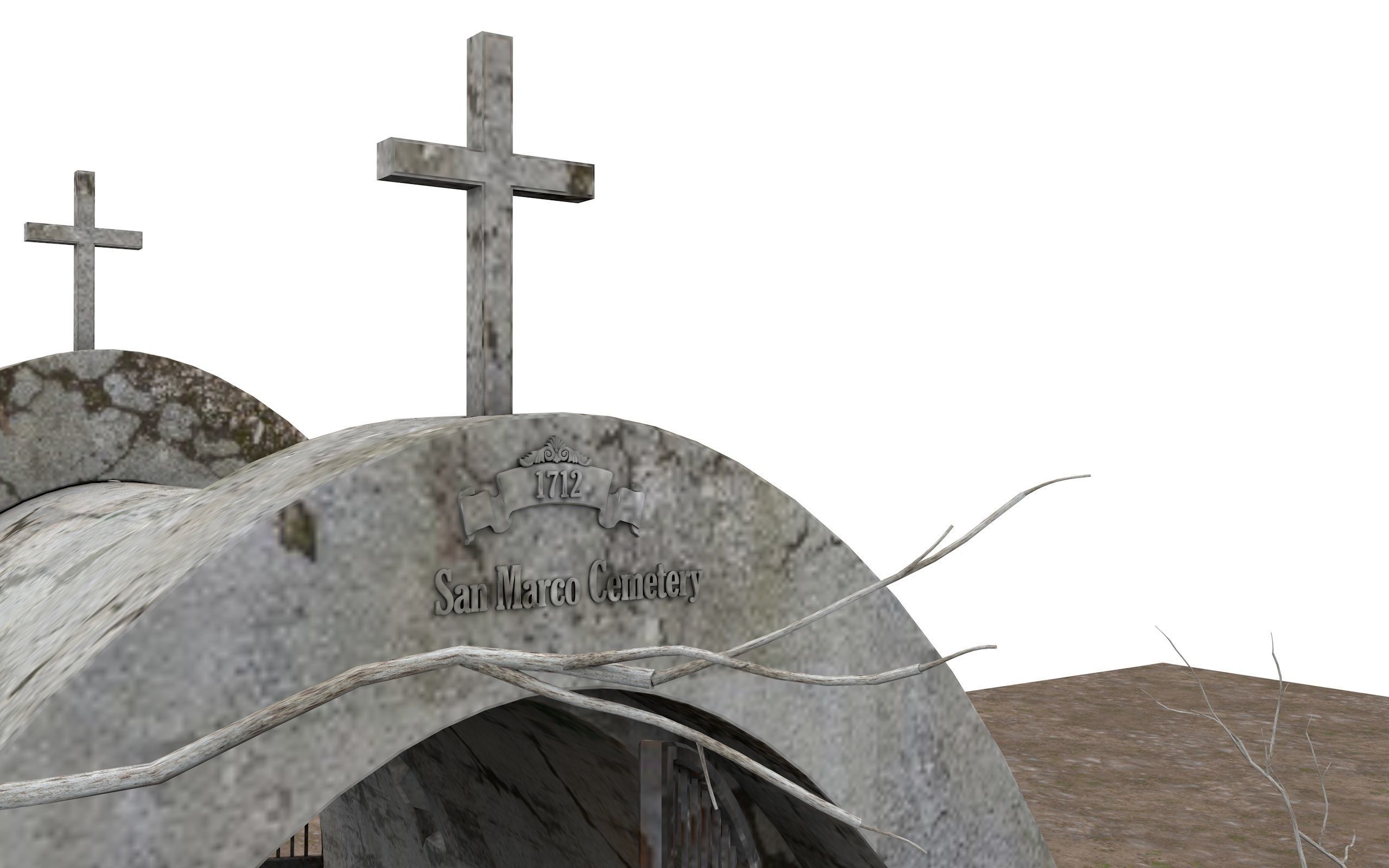Cemetery Pack 3D model_4