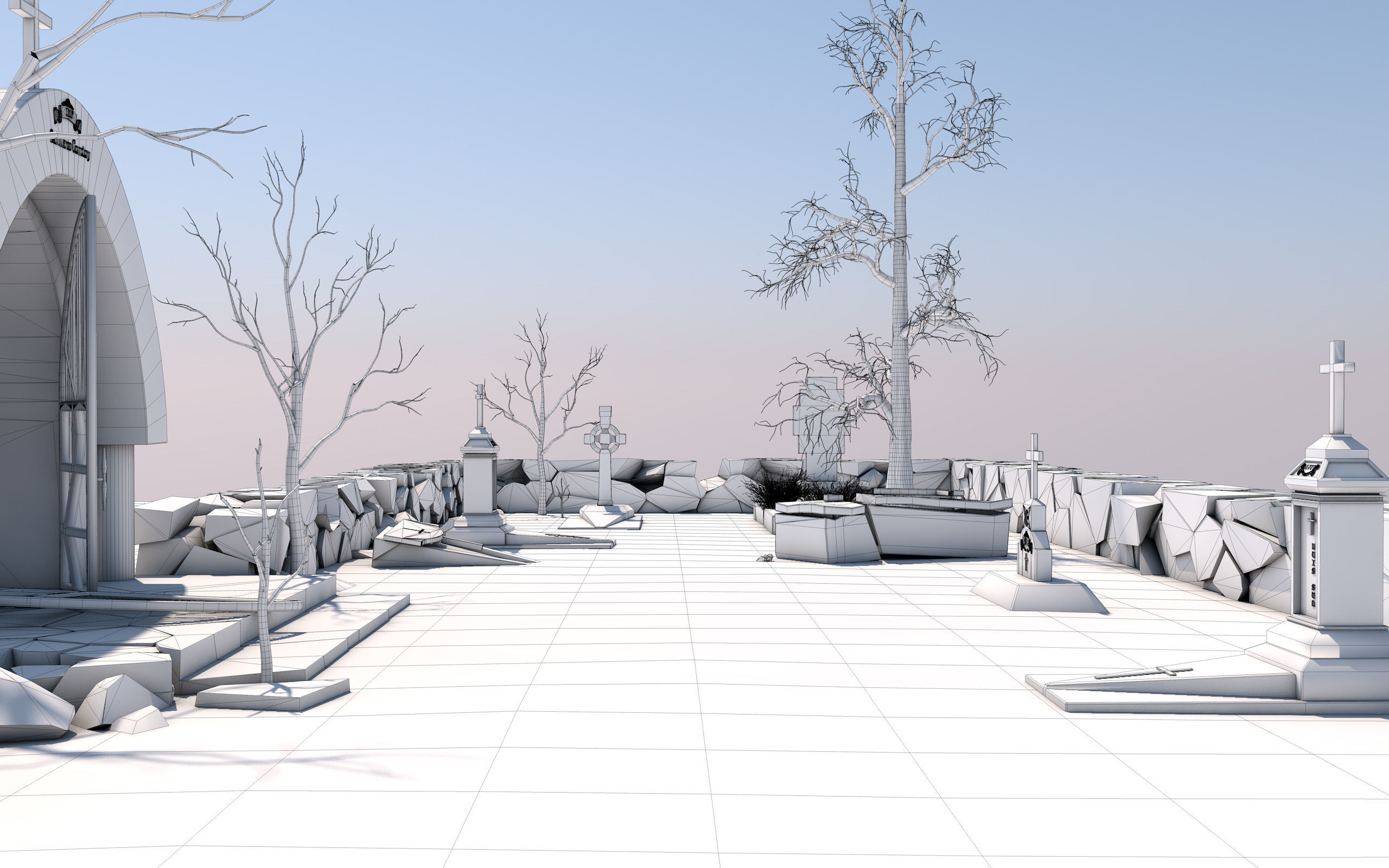 Cemetery Pack 3D model_43