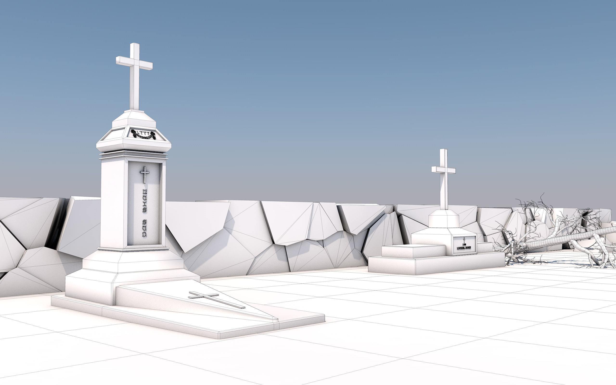 Cemetery Pack 3D model_38