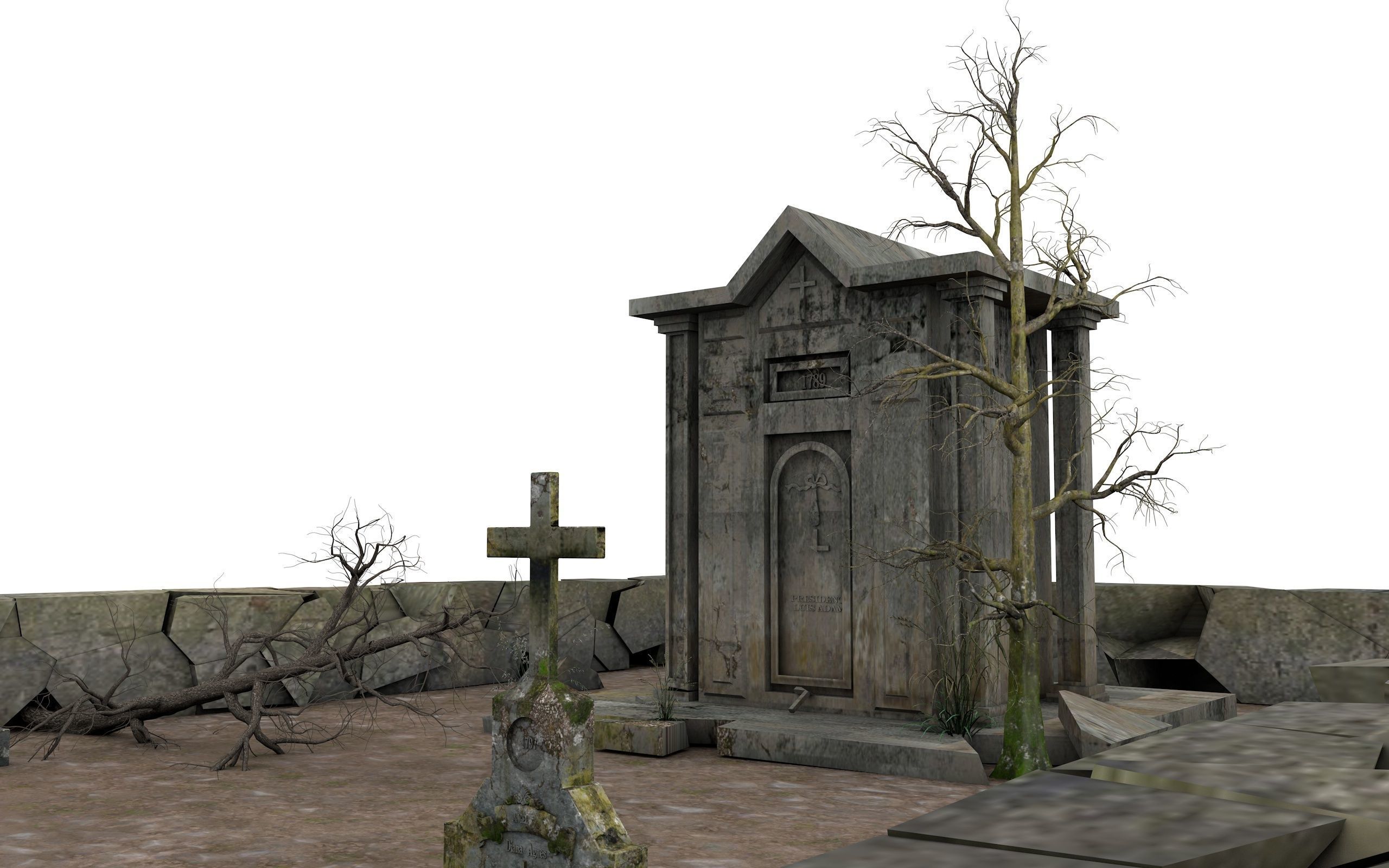 Cemetery Pack 3D model_8