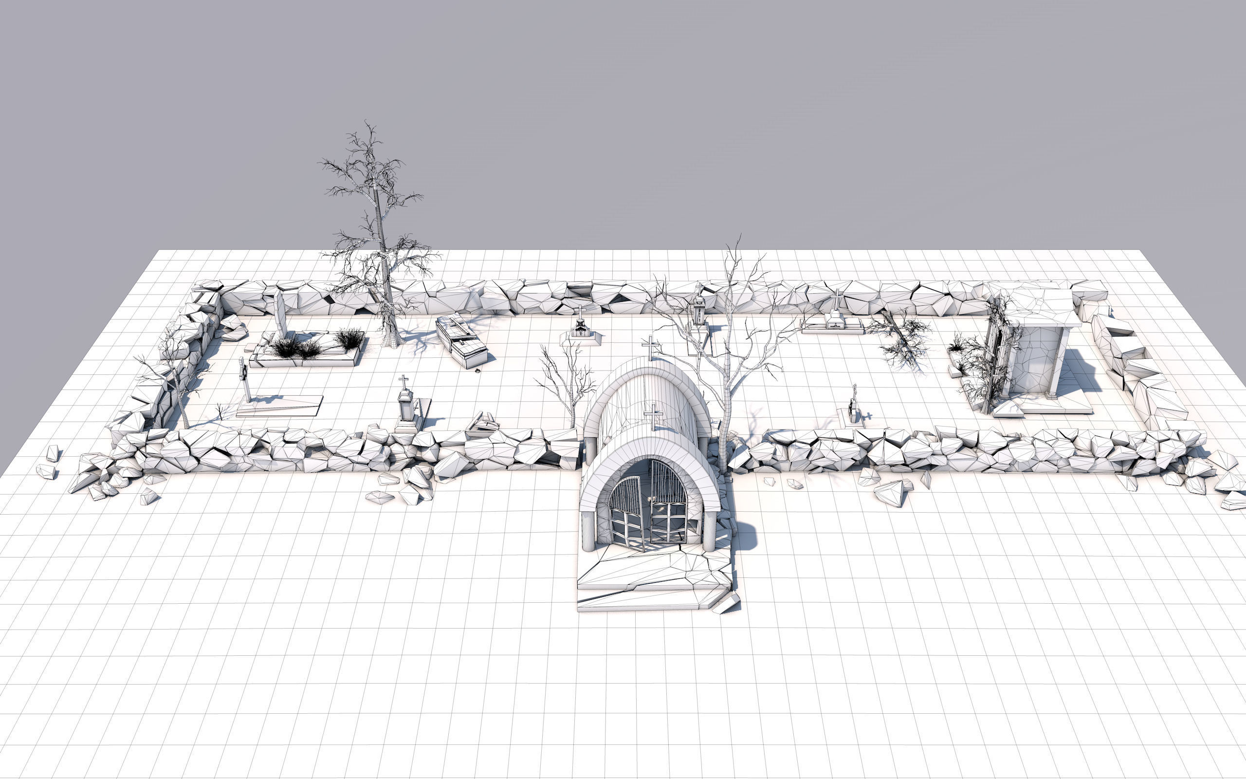 Cemetery Pack 3D model_33