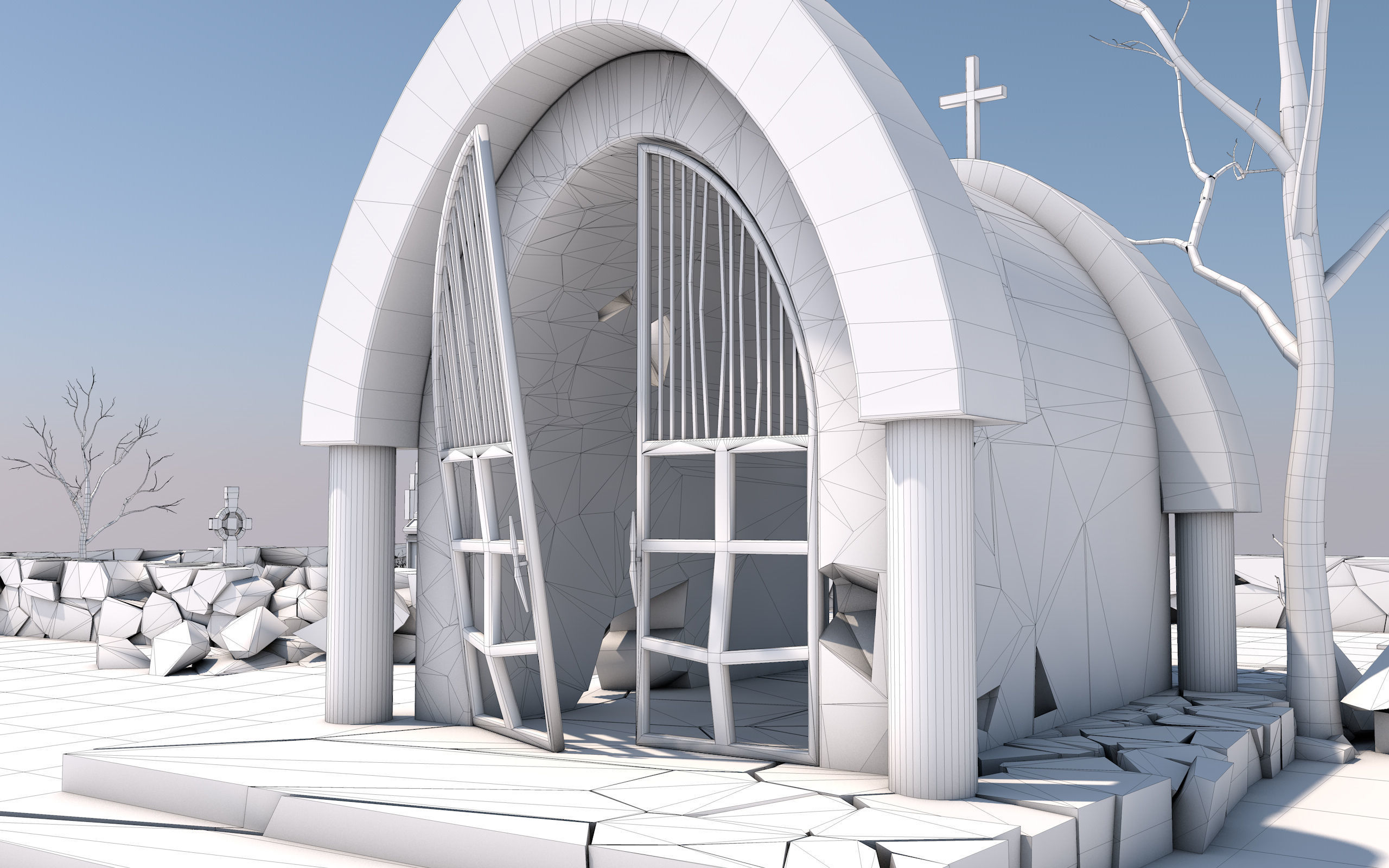 Cemetery Pack 3D model_36