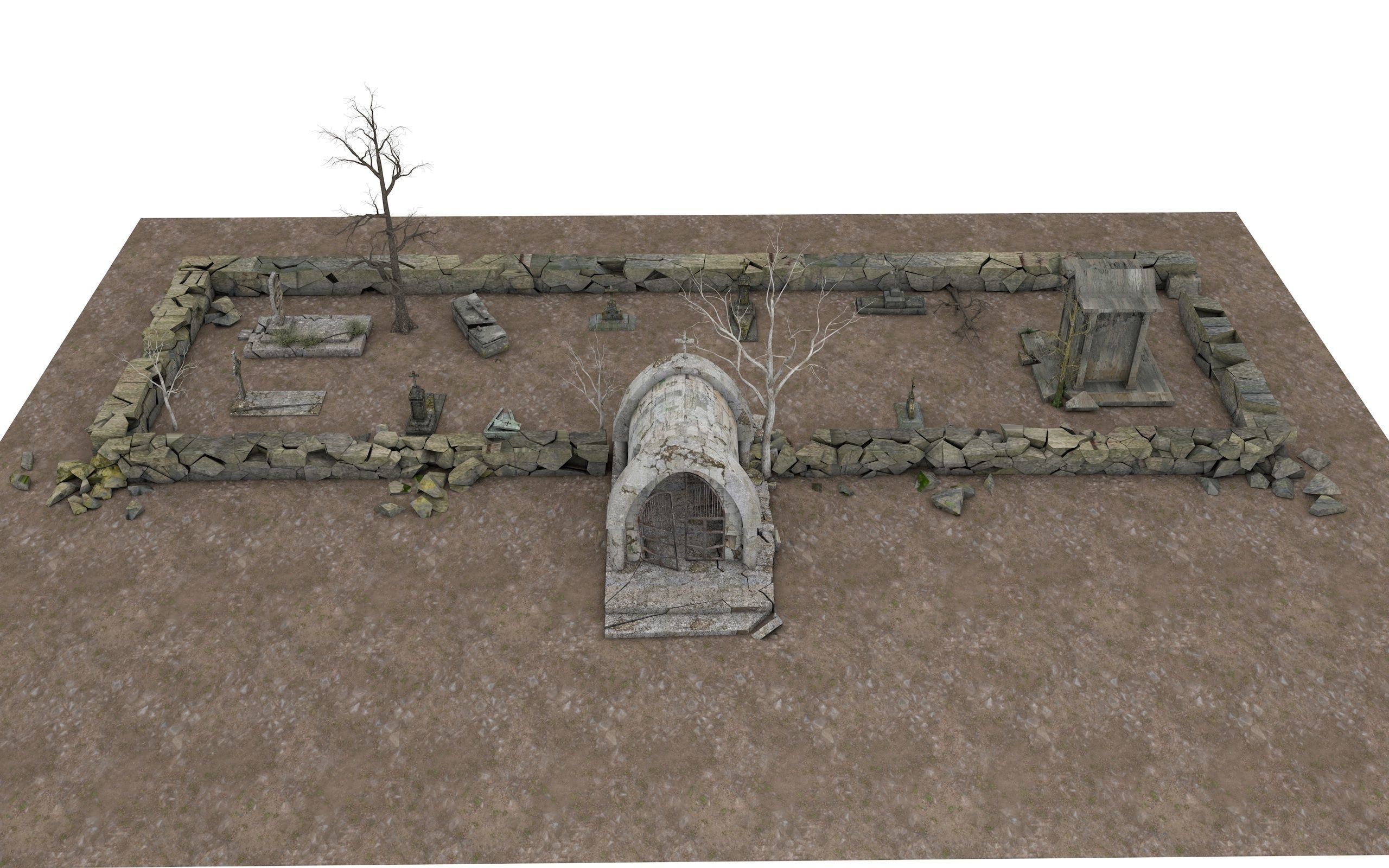 Cemetery Pack 3D model_2