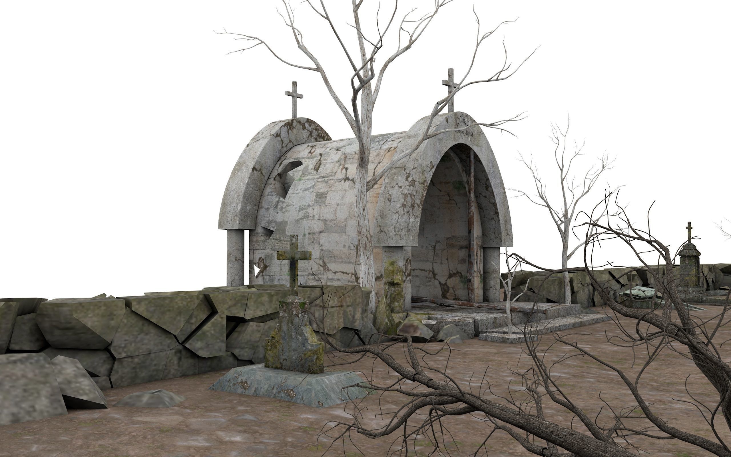 Cemetery Pack 3D model_1
