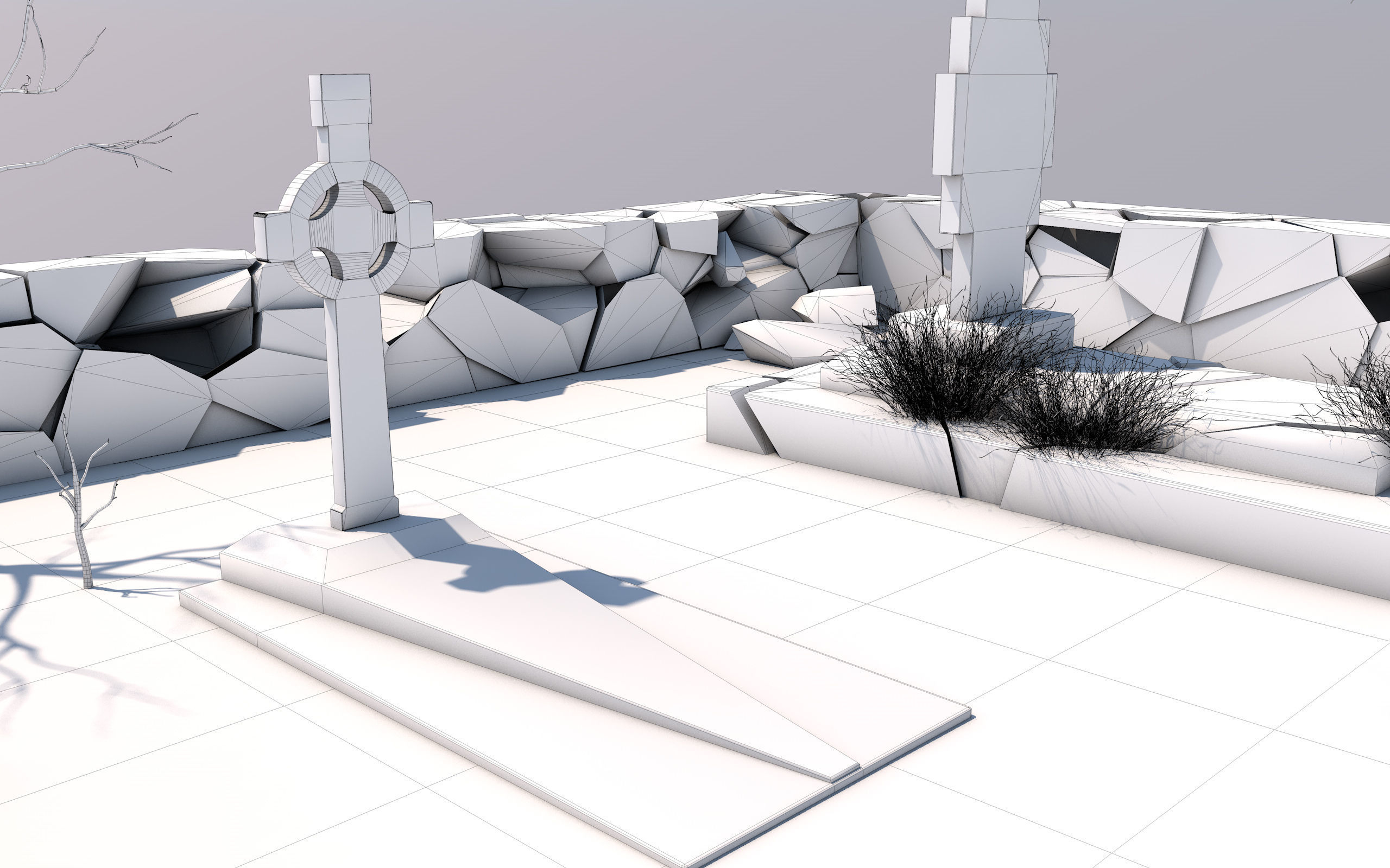 Cemetery Pack 3D model_46