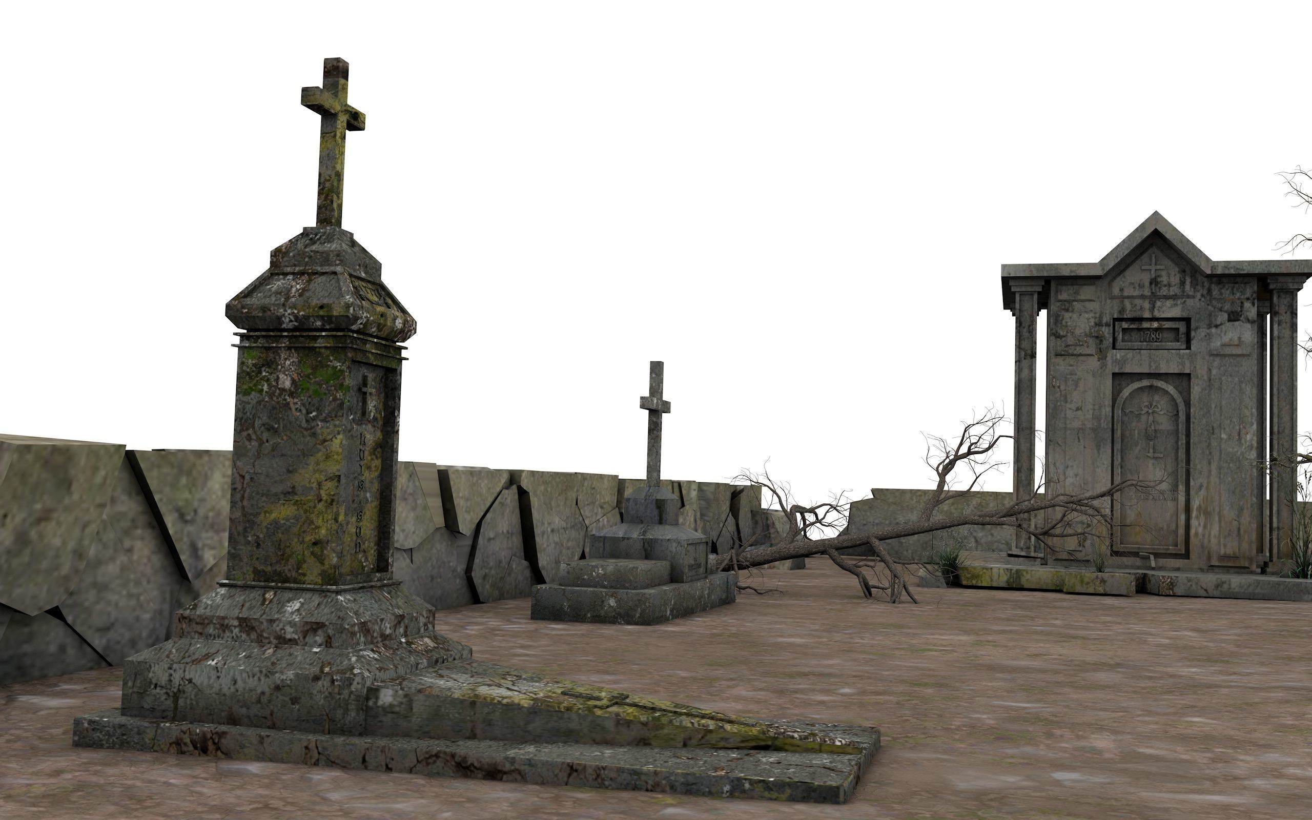 Cemetery Pack 3D model_14