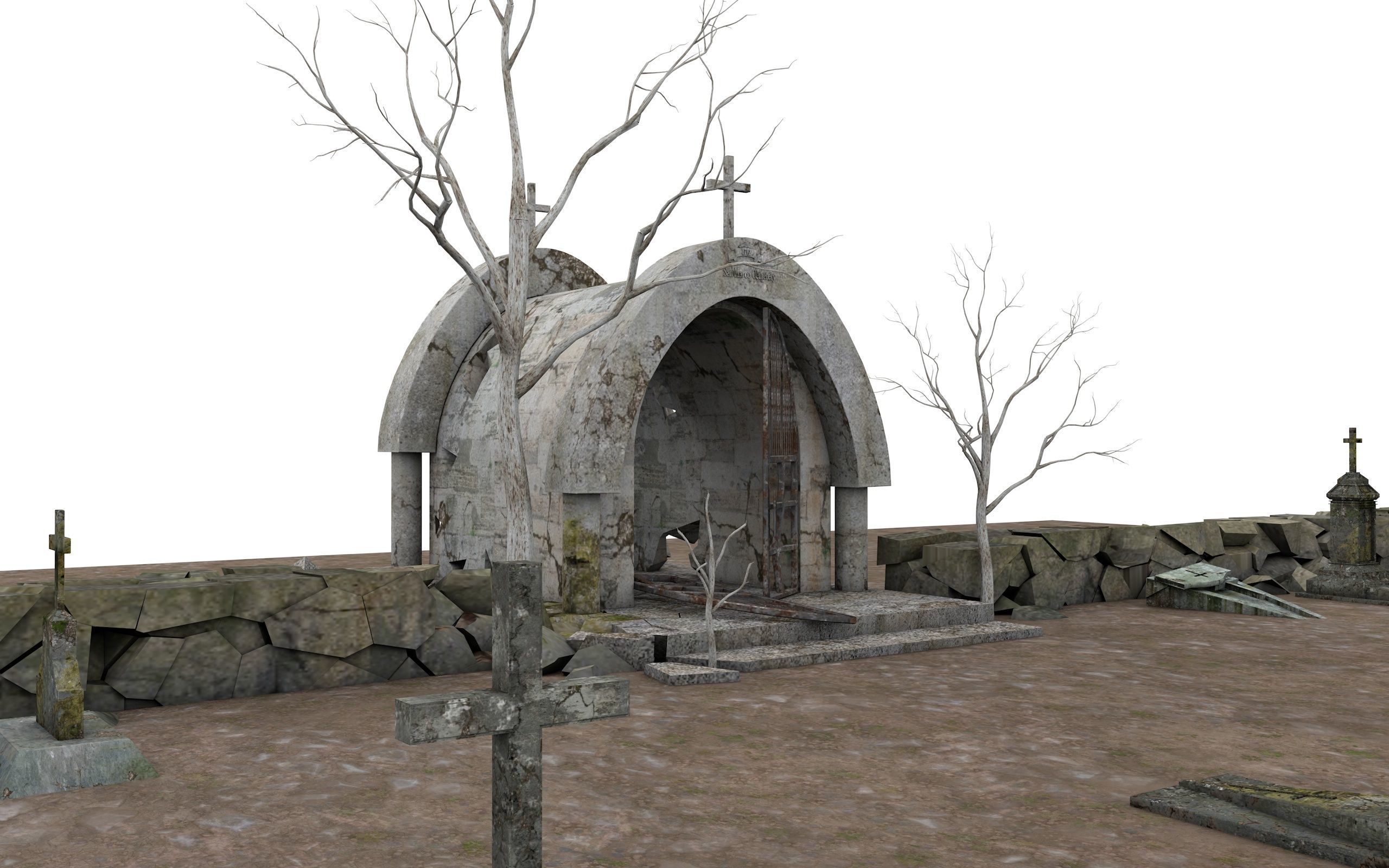 Cemetery Pack 3D model_28