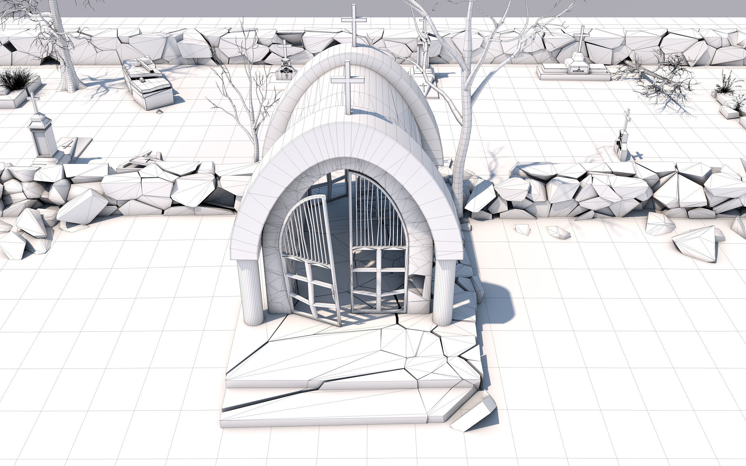 Cemetery Pack 3D model_34