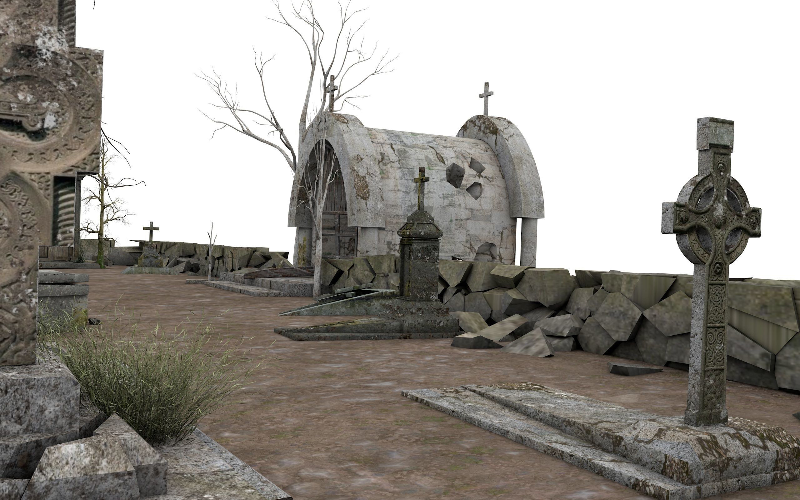 Cemetery Pack 3D model_23