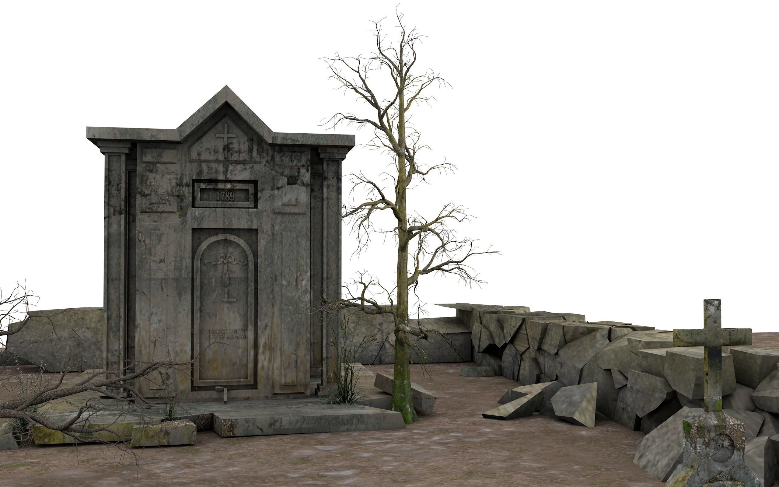 Cemetery Pack 3D model_7