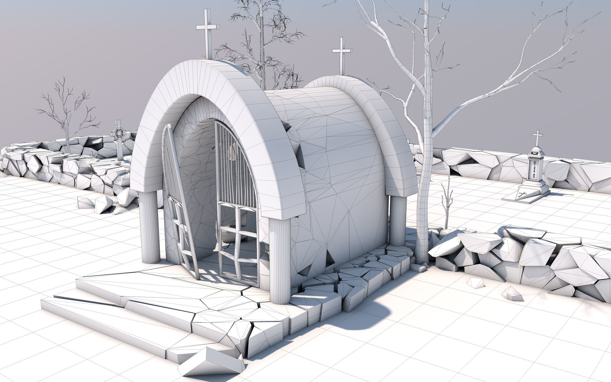 Cemetery Pack 3D model_35