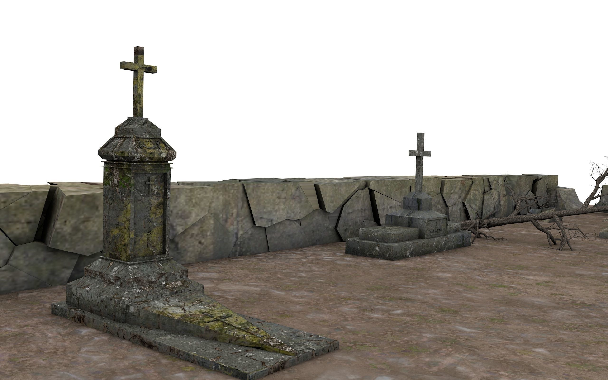 Cemetery Pack 3D model_15