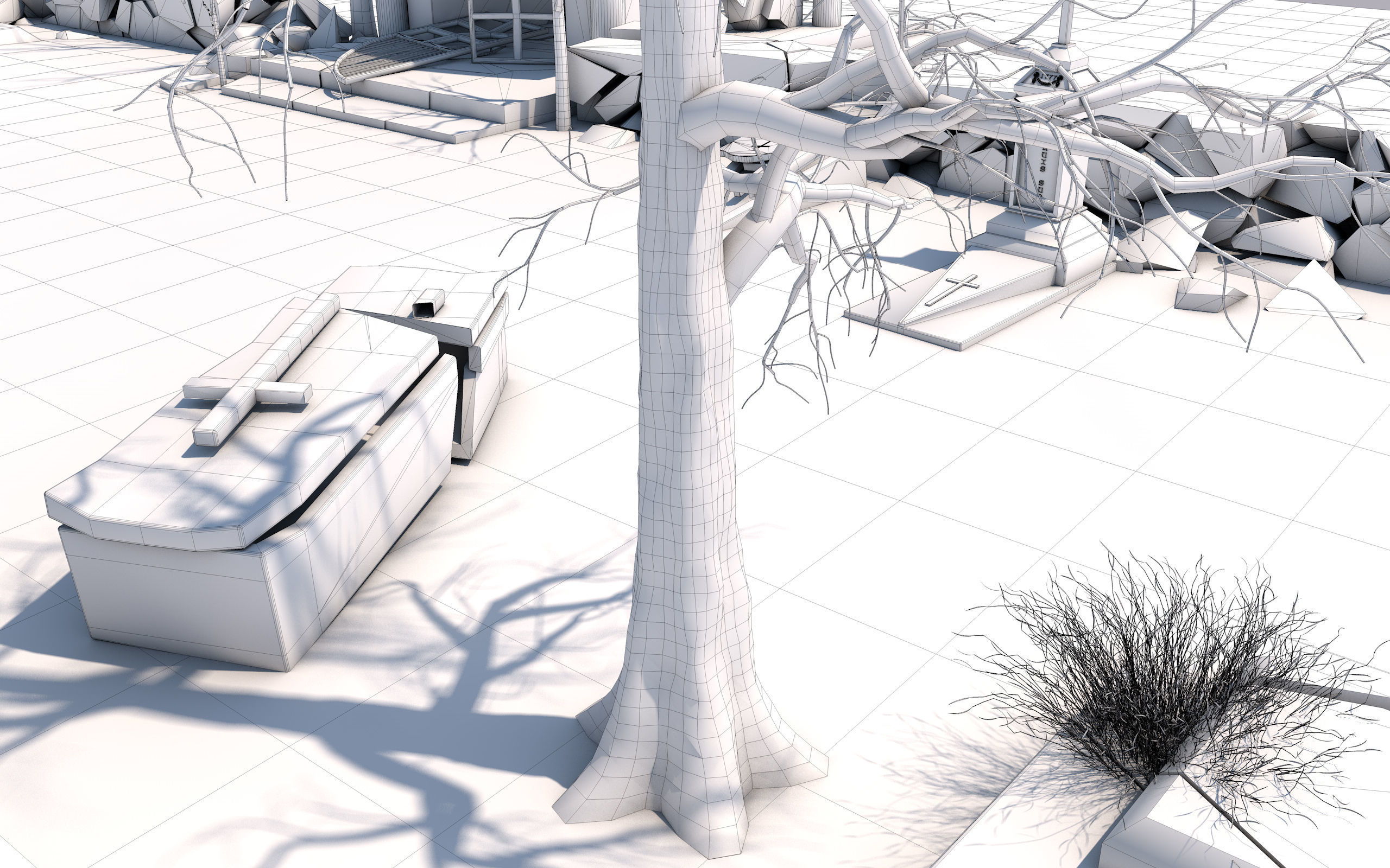 Cemetery Pack 3D model_48