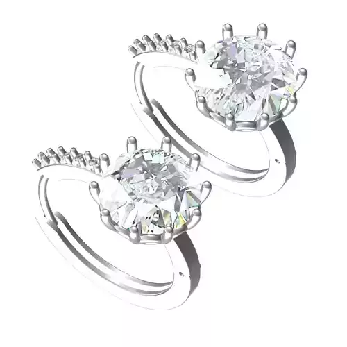 Large Diamond Hoop Earring 3D print model