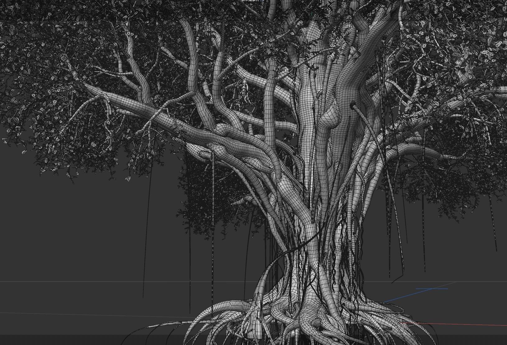 High quality Large banyan tree 01  3D model_4