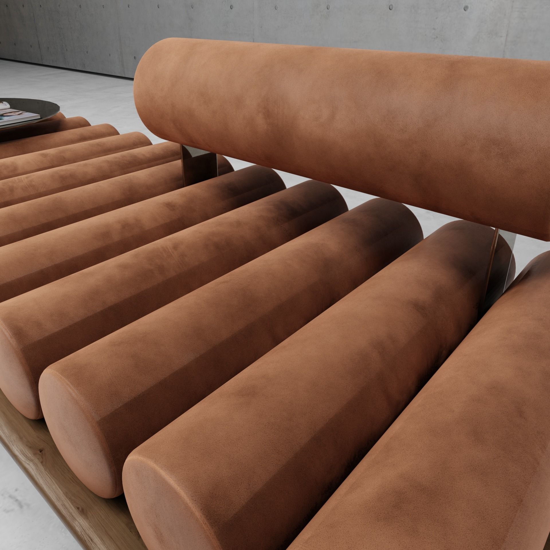 Roll pillow couch  3D model_3