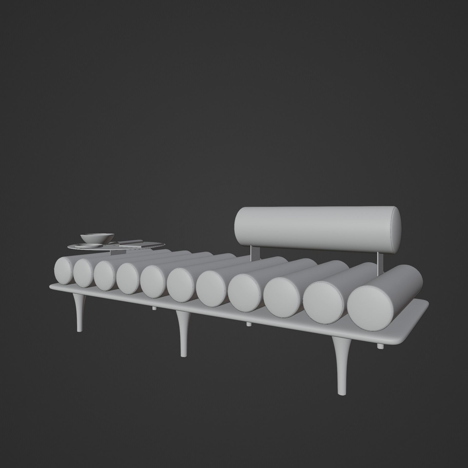 Roll pillow couch  3D model_5