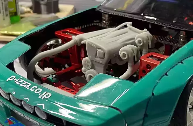 10th scale RC Drift Car Nissan RB26 Engine for Rhinomax II 3D print model