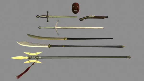 Medieval Weapon Set A Low-poly 3D model_0