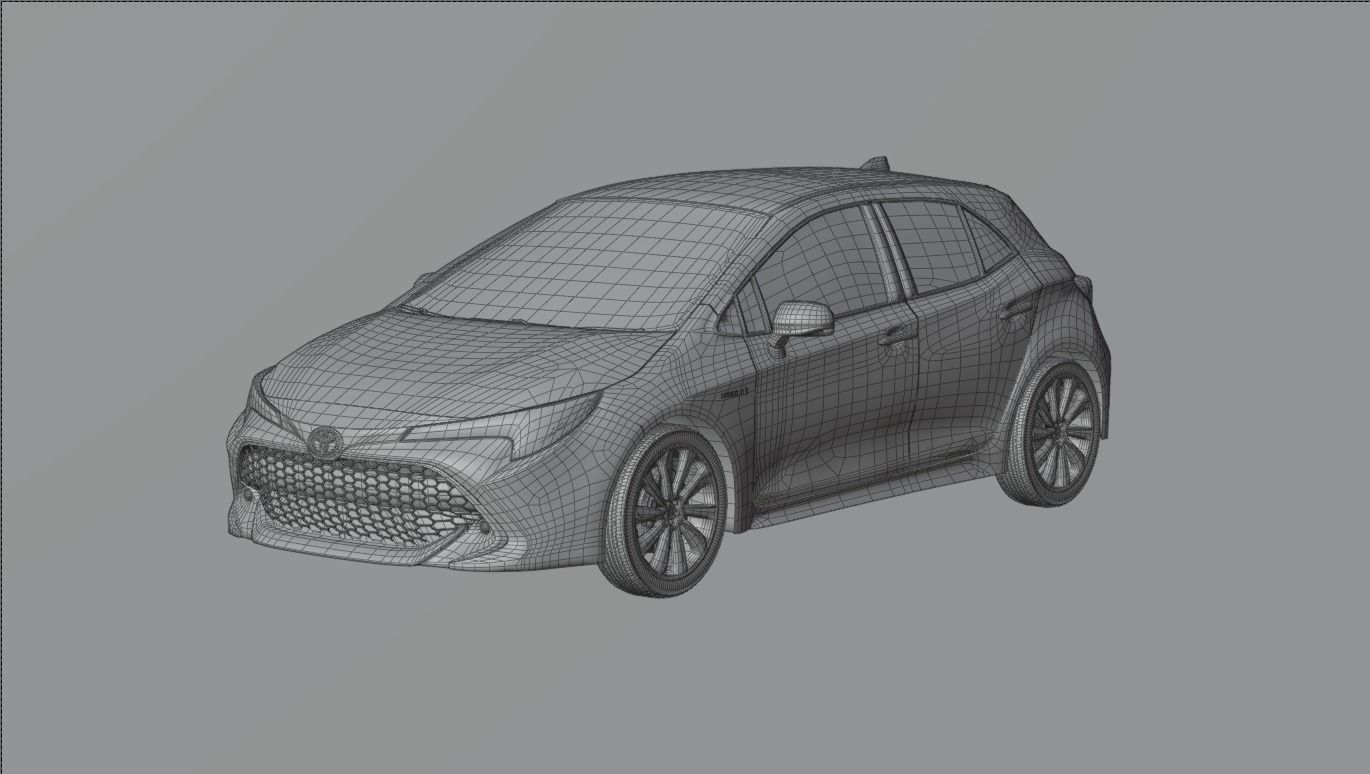 Toyota Corolla 2018 Low-poly 3D model_7