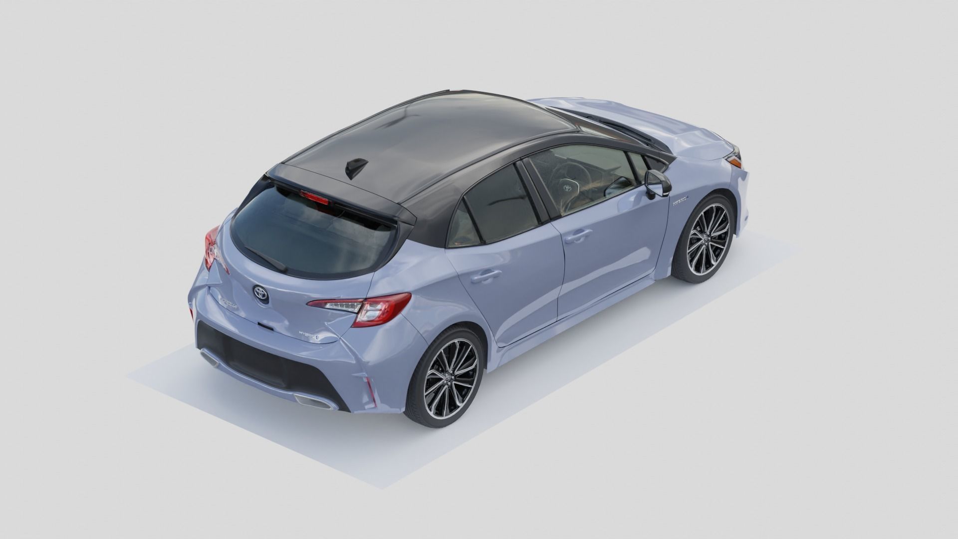 Toyota Corolla 2018 Low-poly 3D model_3