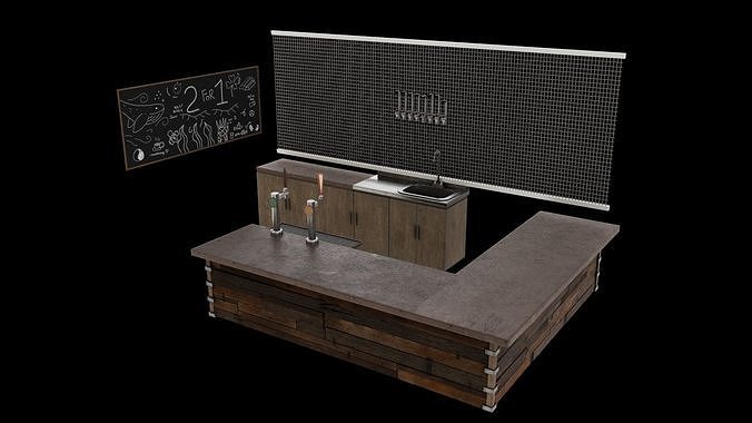 Bar counter 3D model