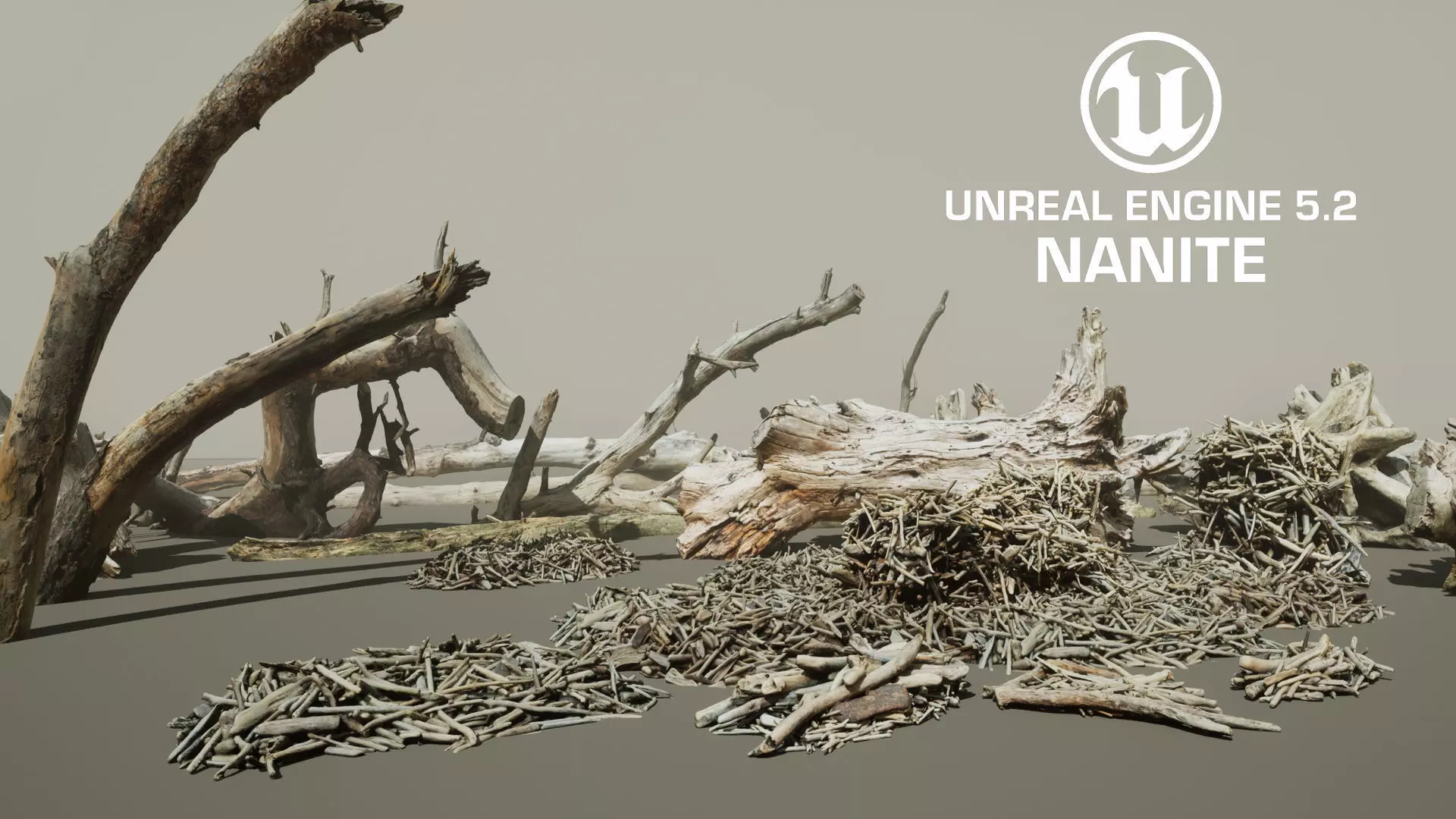 Driftwood Props for Unreal Nanite 3D model_0