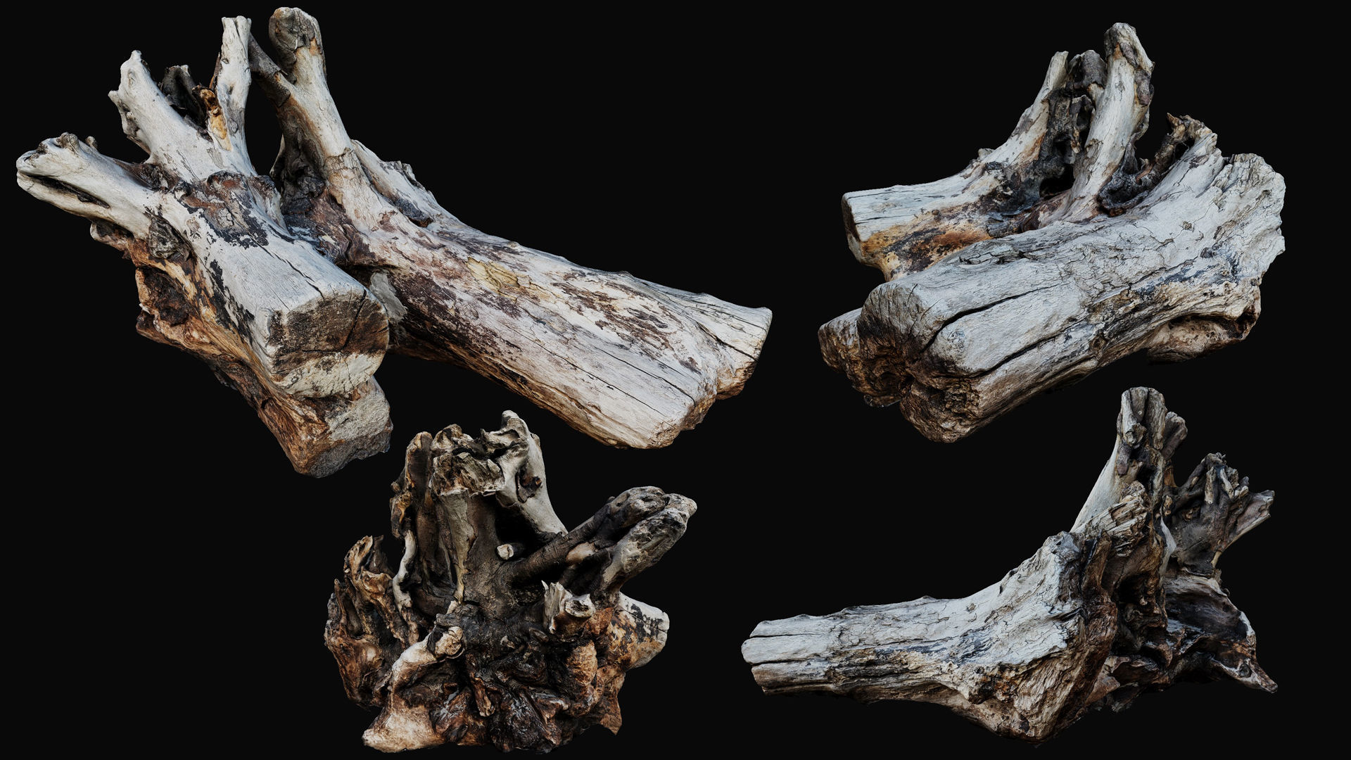 Driftwood Props for Unreal Nanite 3D model_7