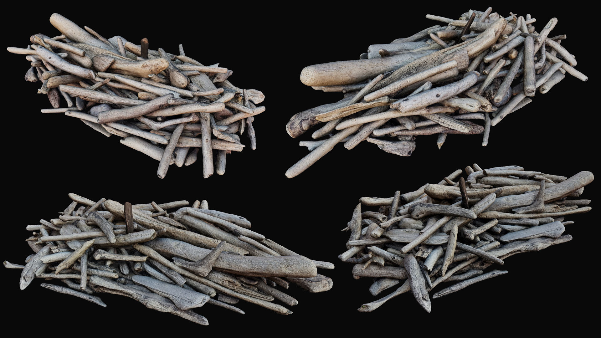 Driftwood Props for Unreal Nanite 3D model_14