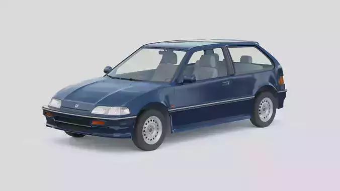 Honda Civic 1987 Low-poly 3D model