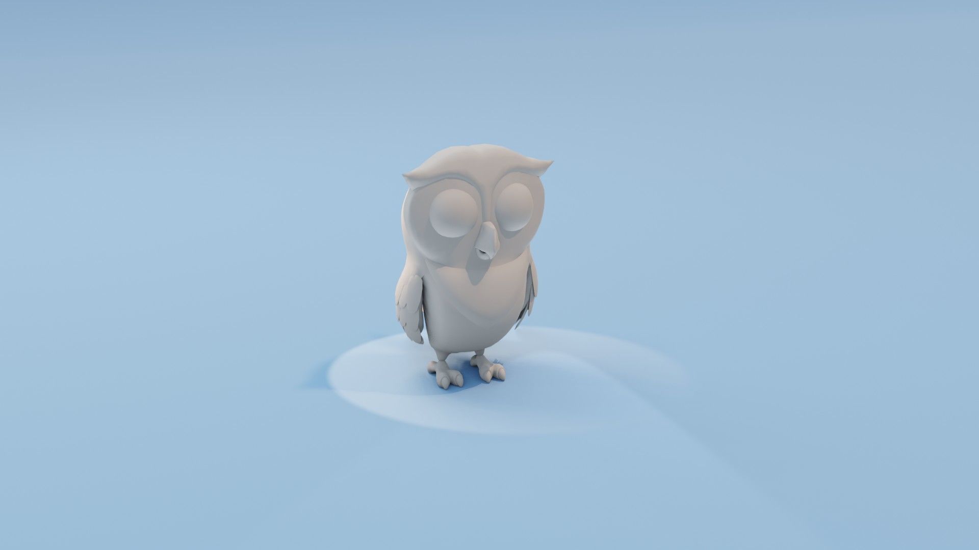 Cartoon Owl Animated and Rigged Base Mesh 3D Model Low-poly 3D model_11