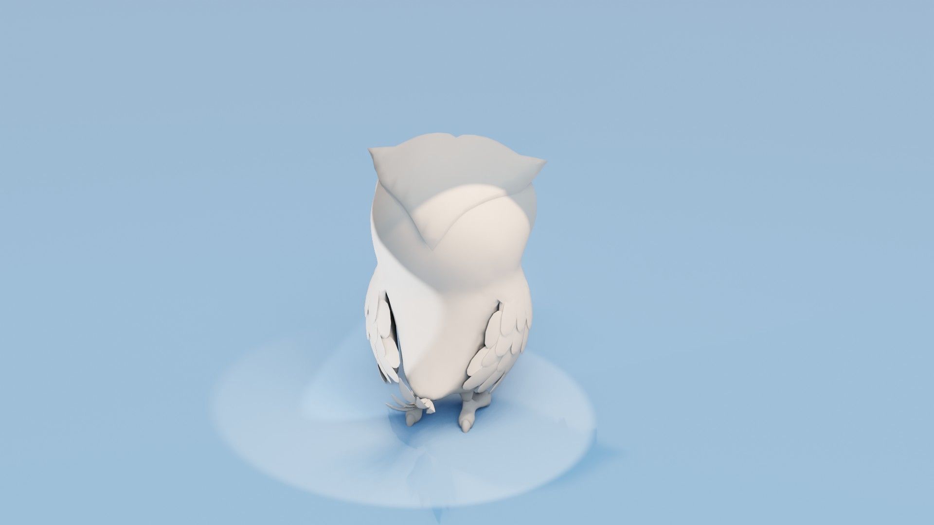 Cartoon Owl Animated and Rigged Base Mesh 3D Model Low-poly 3D model_5