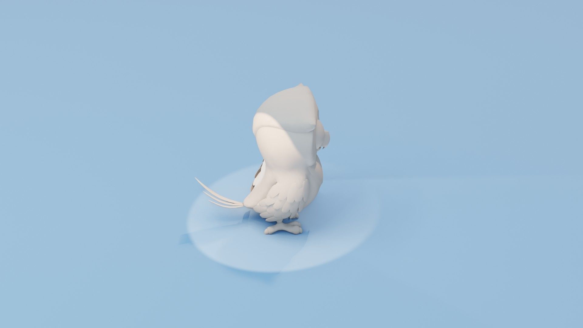 Cartoon Owl Animated and Rigged Base Mesh 3D Model Low-poly 3D model_15