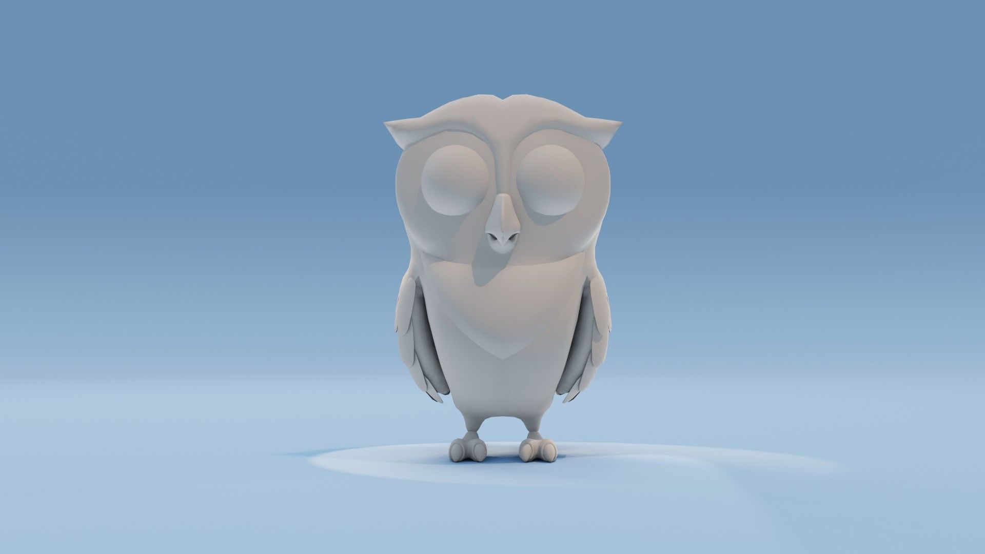 Cartoon Owl Animated and Rigged Base Mesh 3D Model Low-poly 3D model_13