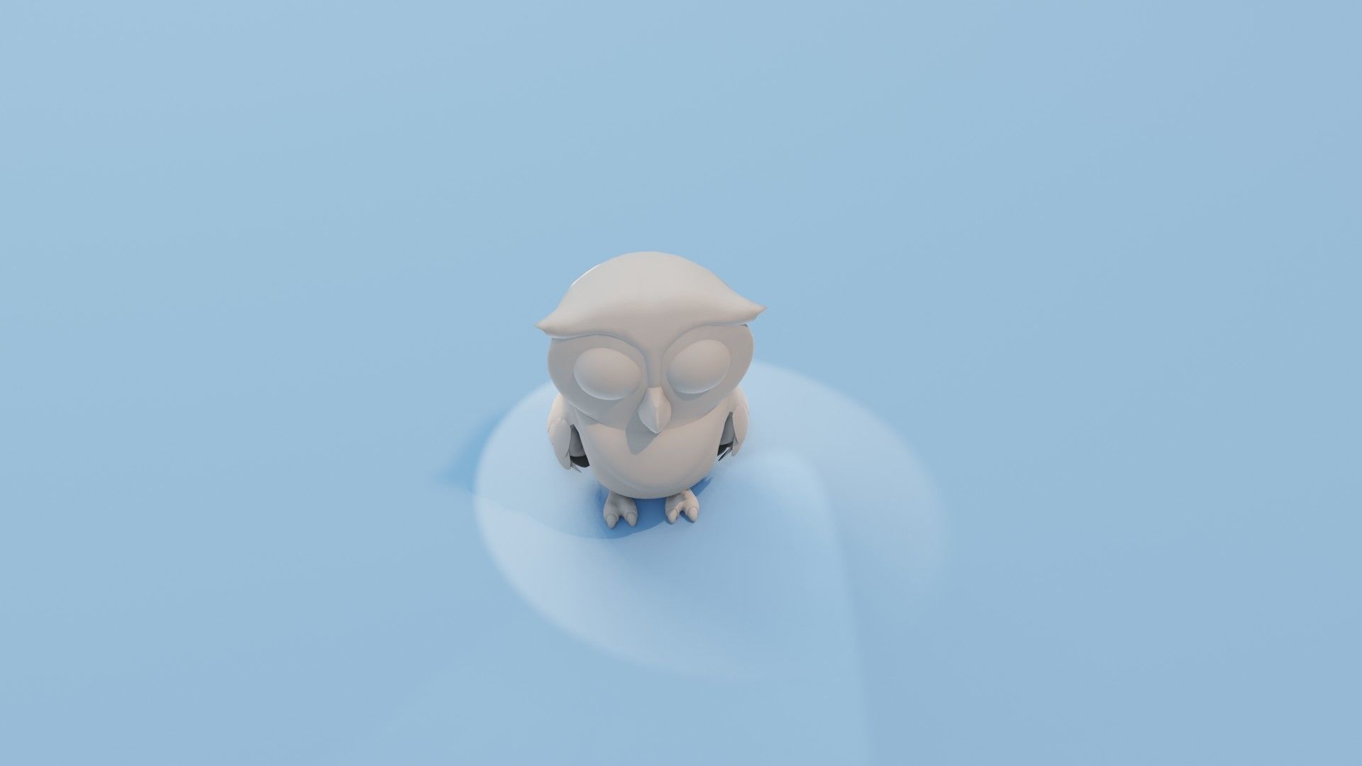 Cartoon Owl Animated and Rigged Base Mesh 3D Model Low-poly 3D model_8