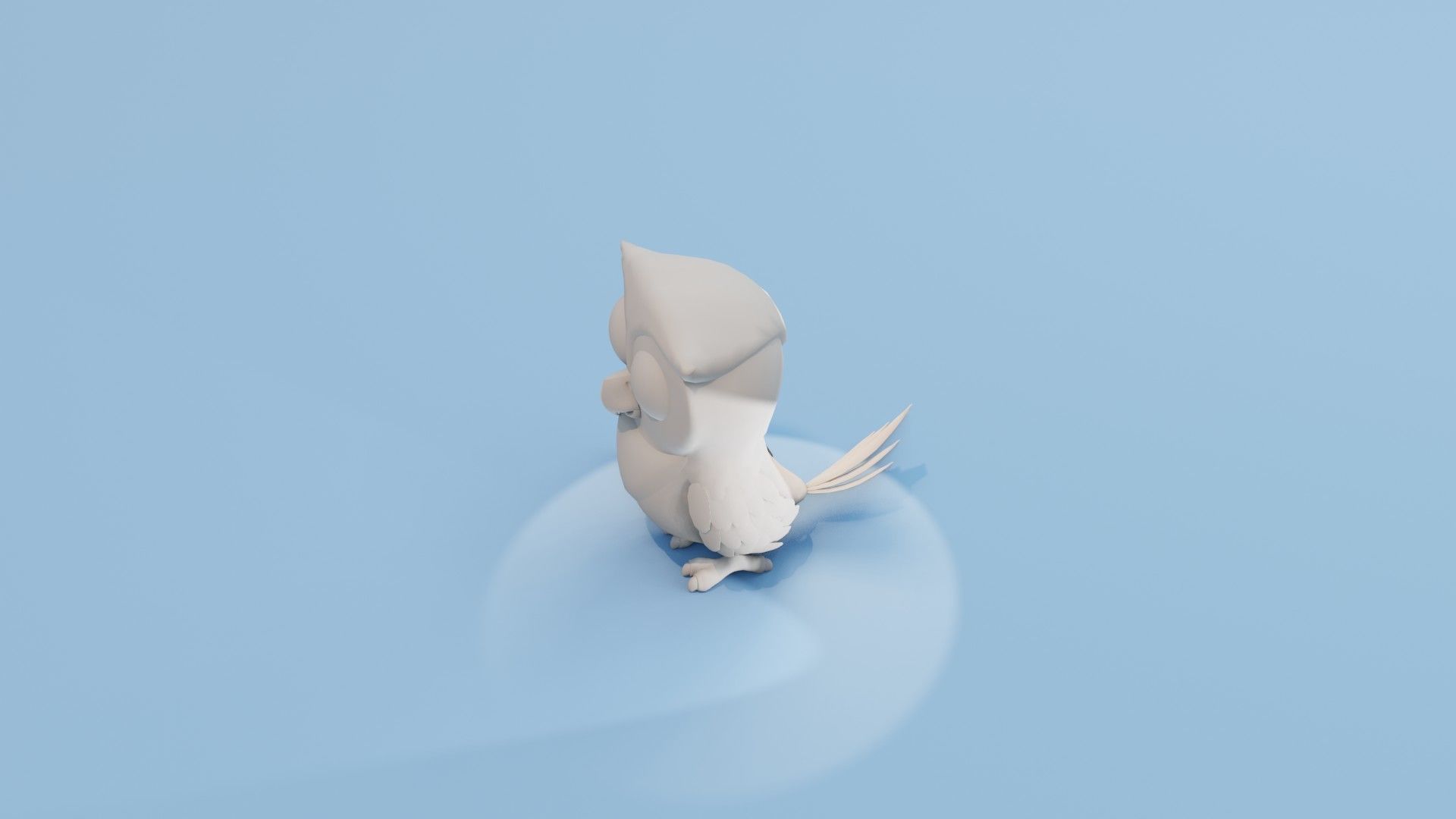 Cartoon Owl Animated and Rigged Base Mesh 3D Model Low-poly 3D model_17