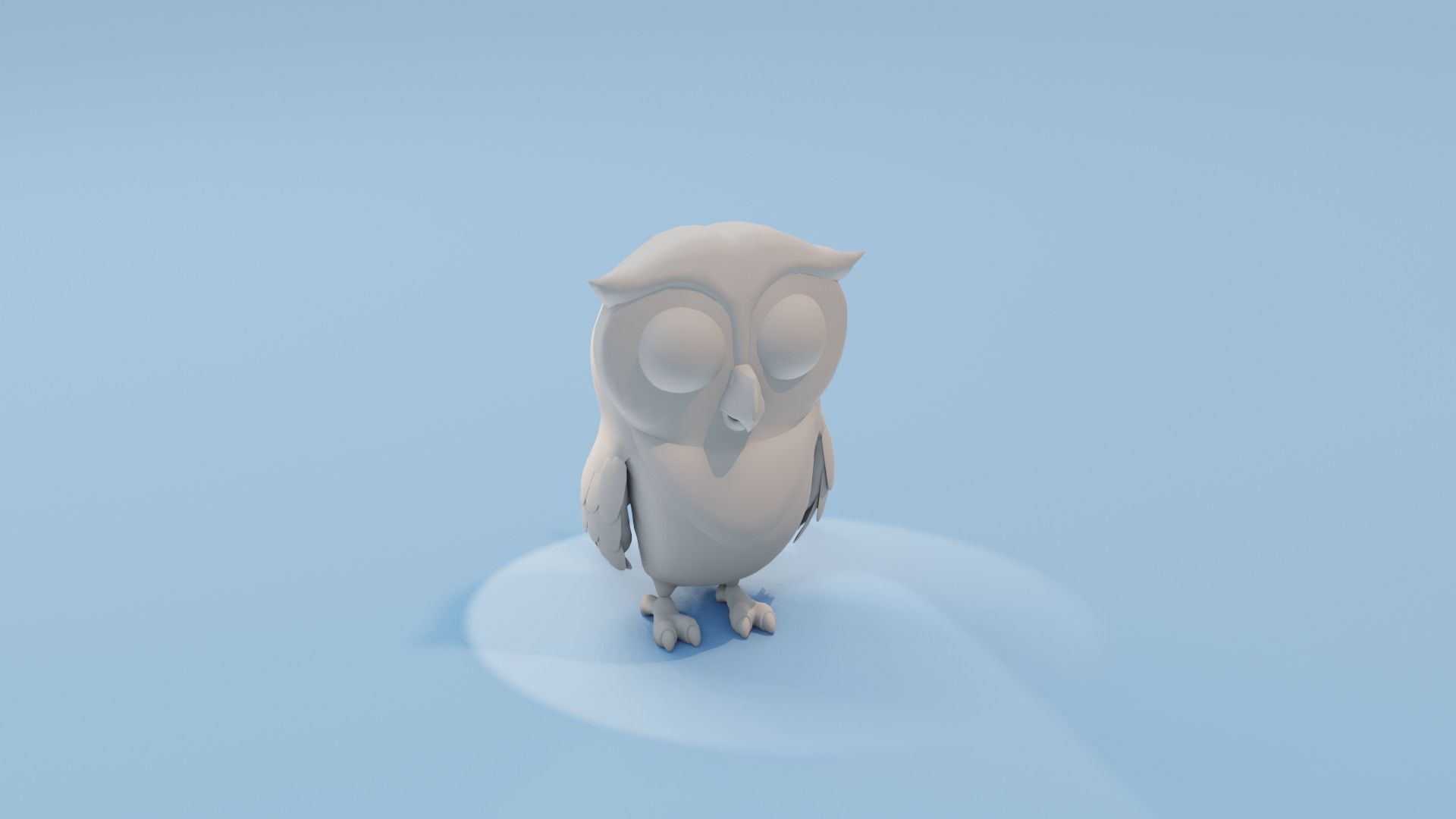 Cartoon Owl Animated and Rigged Base Mesh 3D Model Low-poly 3D model_7
